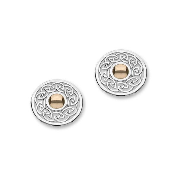 Cuillin Silver/9ct Rose Gold Earrings E1055