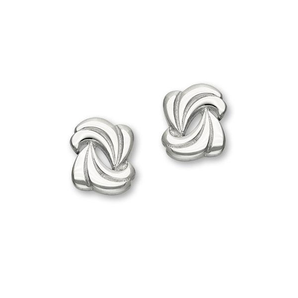 Trendy Twirls Sterling Silver Knot Stud Earrings, E1094