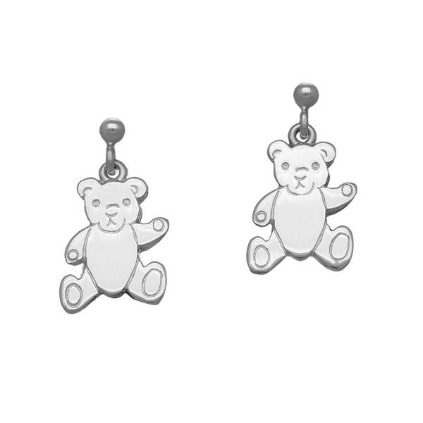 Teddy Bear Silver Earrings E116