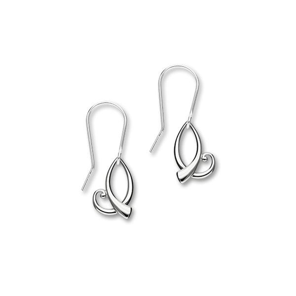 Retreat Sterling Silver Twirl Drop Earrings, E1684