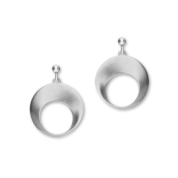 Trendy Twirls Sterling Silver Circle Drop Earrings, E1813