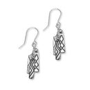 Live, Laugh, Love Sterling Silver Tri Drop Earrings, E1901