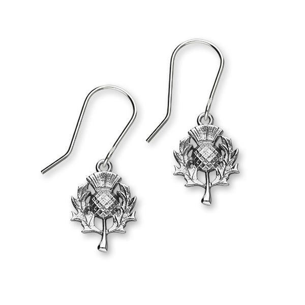 QNIS Sterling Silver Thistle Drop Earrings, E1907