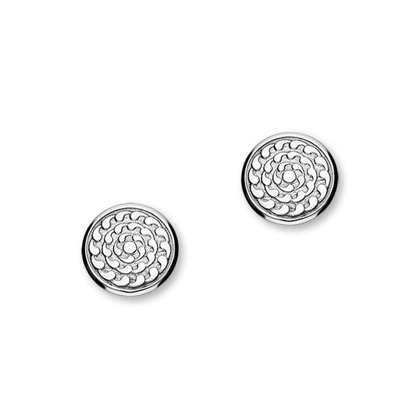 St Magnus Sterling Silver Round Stud Earrings, E1916