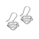 Celtic Sterling Silver Heart Drop Earrings, E1923