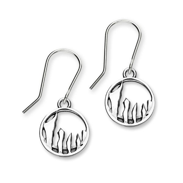 Soltice Ring of Brodgar Sterling Silver Hoop Drop Earrings, E1936