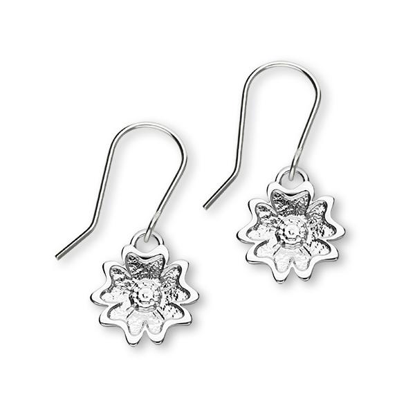 Scottish Primrose Sterling Silver Drop Earrings, E1943