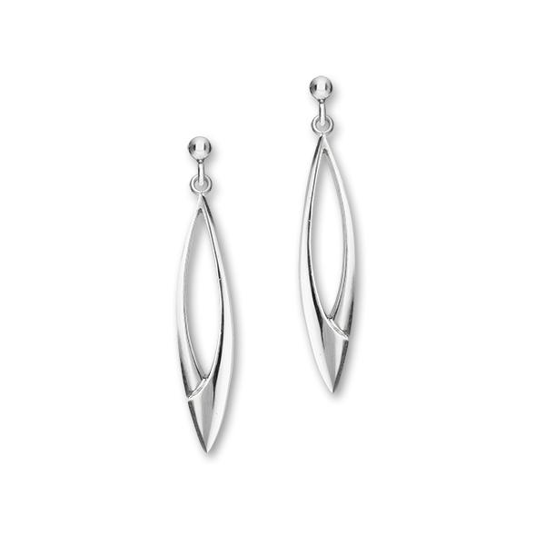 Simply Stylish Silver Long Drop Earrings, E215