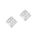 Orkney St Magnus Sterling Silver Square 308 Stud Earrings, E308
