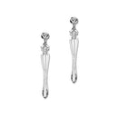 Charles Rennie Mackintosh Rose Sterling Silver Long Drop Earrings, E524