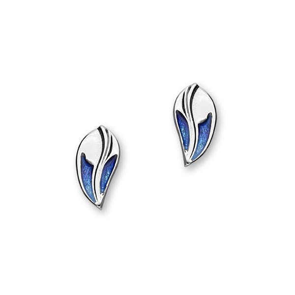 Meadow Sterling Silver & Blue Enamel Stud Earrings, EE173