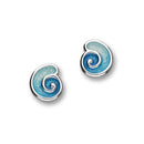 Tranquility Sterling Silver & Enamel Swirl Stud Earrings, EE291