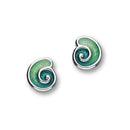 Tranquility Sterling Silver & Enamel Swirl Stud Earrings, EE291