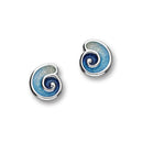 Tranquility Sterling Silver & Enamel Swirl Stud Earrings, EE291