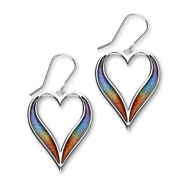 Astin Sterling Silver Drop Heart Earrings with Enamel EE630