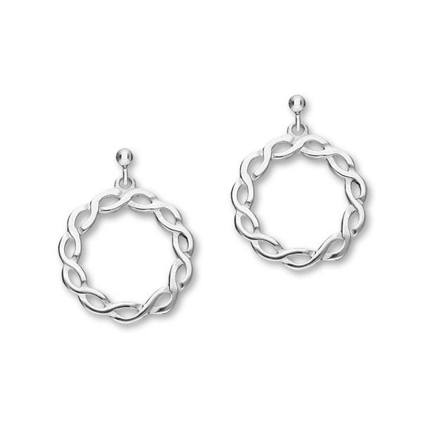 Celtic Sterling Silver Eternal Knot Drop Earrings, E166