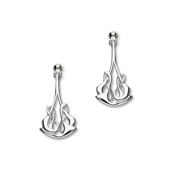 Celtic Knot Traingle Sterling Silver Drop Earrings, E542