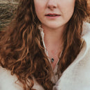 'Slate' Grey Sterling Silver Droplet Deep Necklace EP496