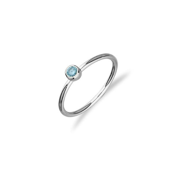 Indie Silver CZ Ring Blue CZ FCR 1