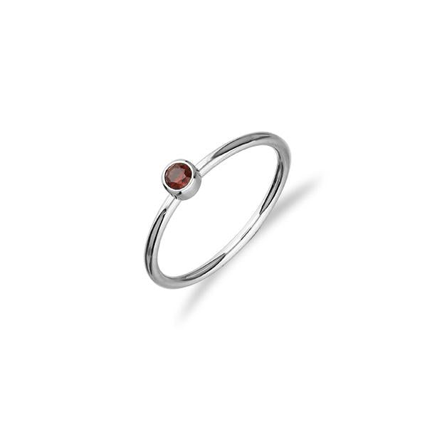 Indie Silver CZ Ring Red CZ FCR 1