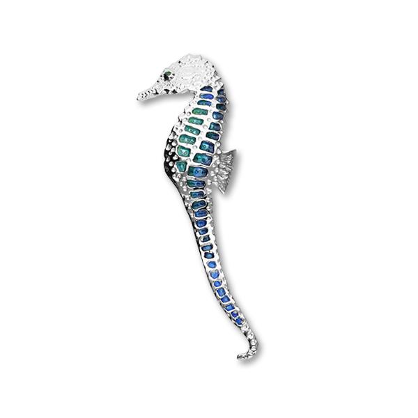 Seahorse Enamelled Silver Brooch FEB 1