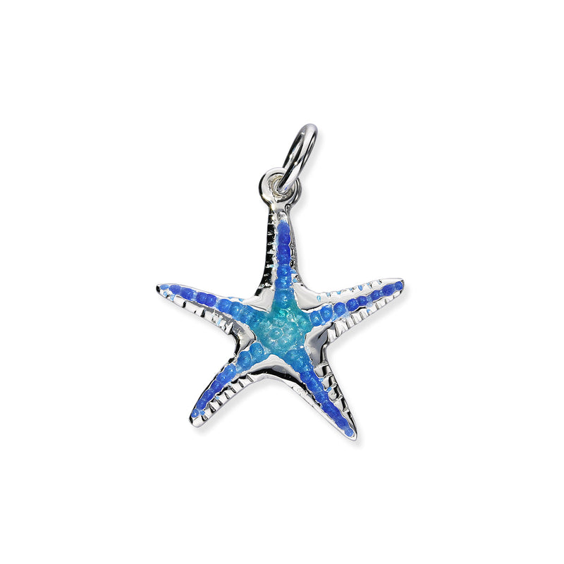 Starfish Enamelled Silver Charm FEC 11