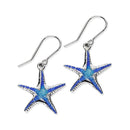 Starfish Enamelled Silver Drop Earrings FEE 17