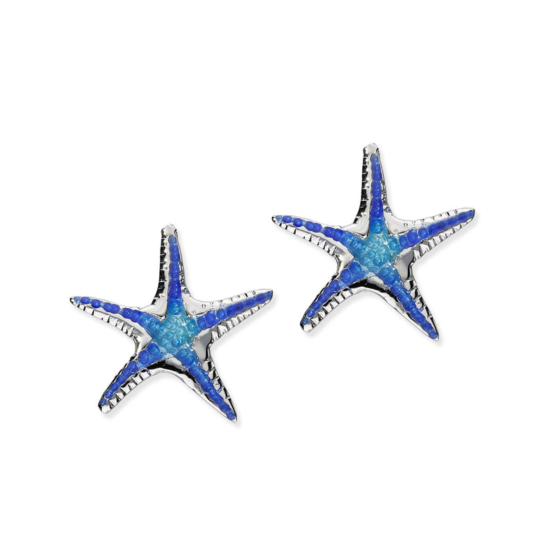 Starfish Enamelled Silver Stud Earrings FEE 18