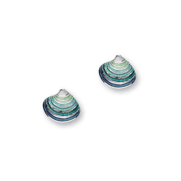 Venus Shell Enamelled Silver Earrings FEE 7