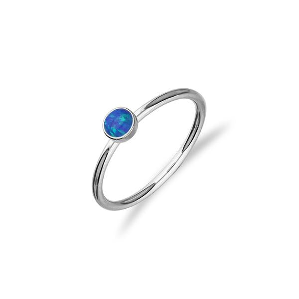 Indie Silver Stone Ring - Blue Opal Flake FSR 2