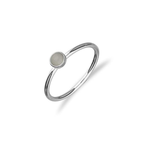 Indie Silver Stone Ring - Rose Quartz FSR 2