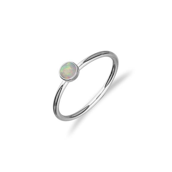 Indie Silver Stone Ring - Synthetic White Opal FSR 2