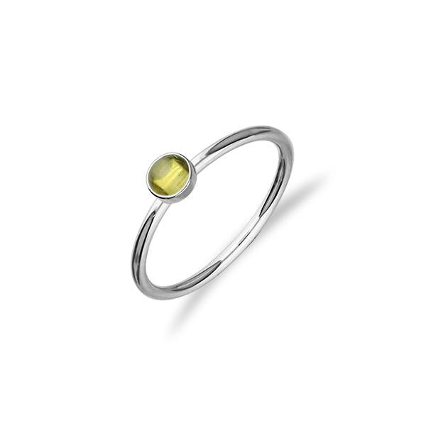 Indie Silver Stone Ring - Yellow CZ FSR 2