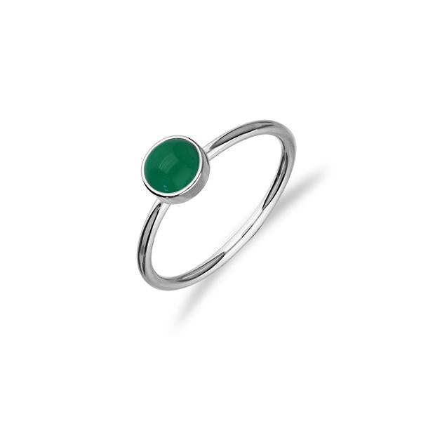 Indie Silver Stone Ring Green Agate FSR 4
