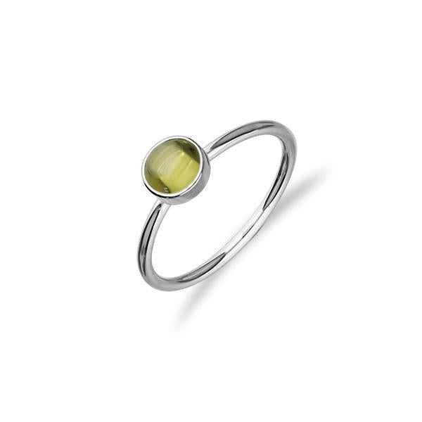 Indie Silver Stone Ring Yellow CZ FSR 4
