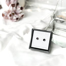 'Blackberry' Purple Enamel Silver Droplet Stud Earrings EE635