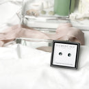 'Slate' Grey Enamel Silver Droplet Stud Earrings EE635