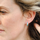 Tyr - Bifröst Silver Enamel Hoop Earrings (Sky Blue) EE637