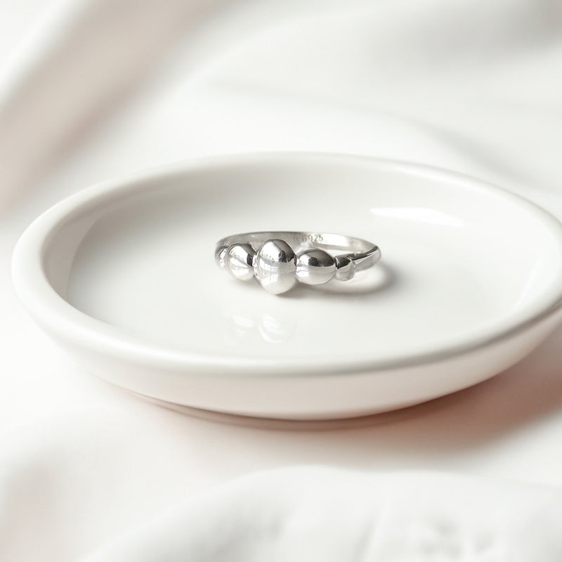 Silver Balance Pebble Ring R434