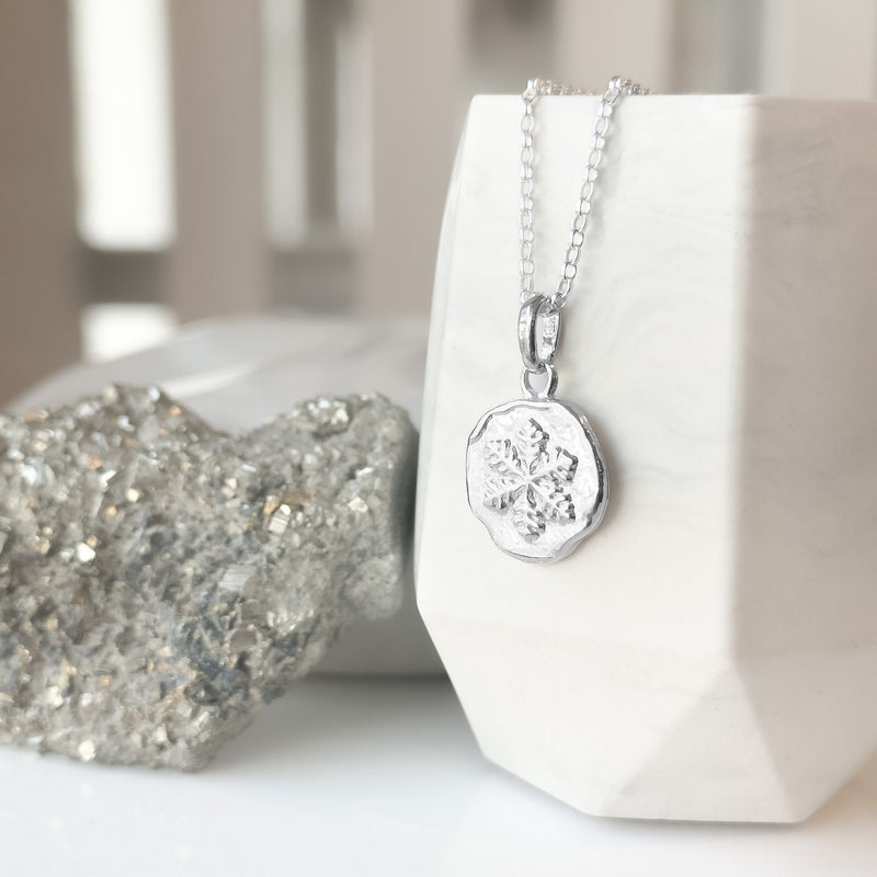 Winter Element - Snowflake Coin Talisman Necklace P1448