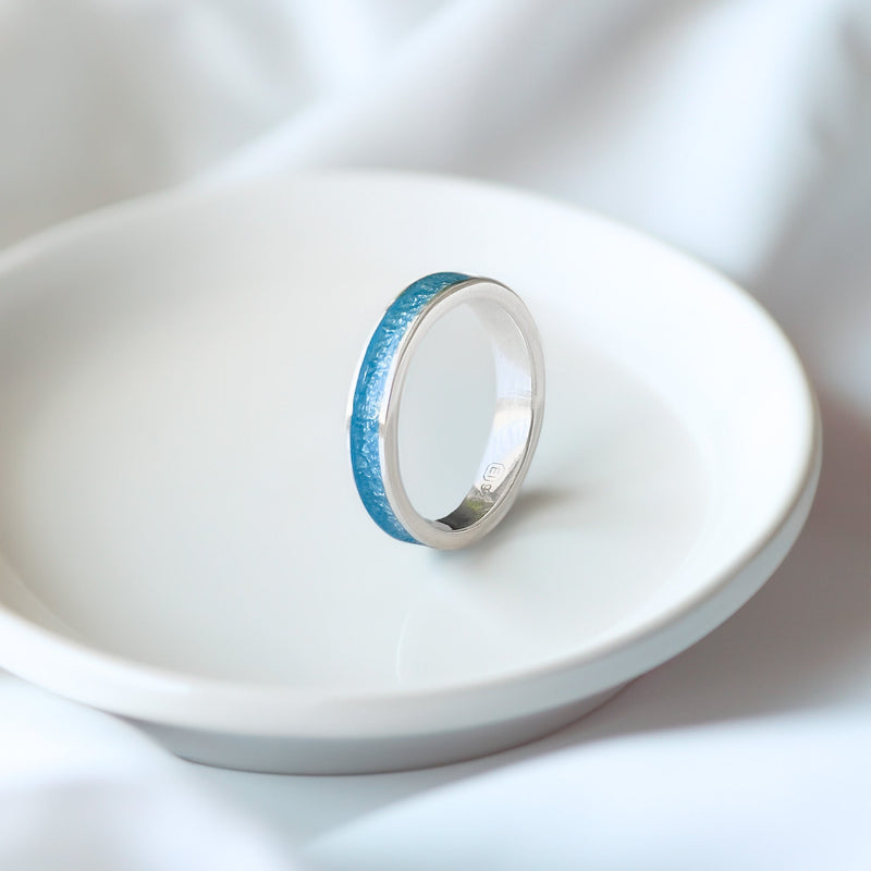 Tyr - Bifröst Silver Enamel Ring (Sky Blue) ER149