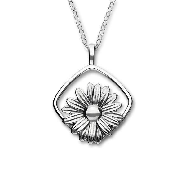 April Birth Flower Silver Pendant P1158