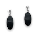 Retro Silver Earrings SE19 Onyx
