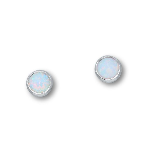 Harlequin Silver Earrings SE363 White Opal