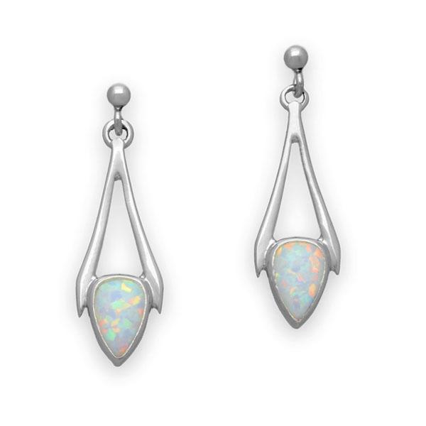 Sahara Sunset Silver Earrings SE384 White Opal