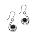 Carnaby Sterling Silver & Black Onyx Swirl Drop Earrings, SE298