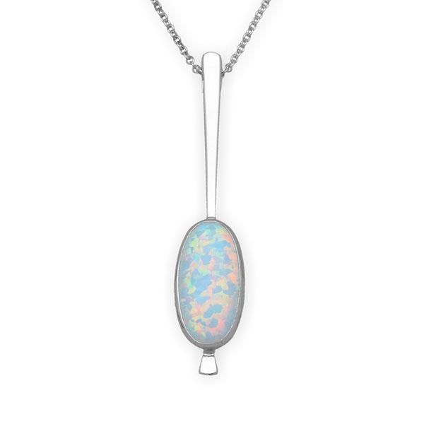 Sahara Sunset Silver Pendant SP287 White Opal