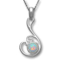 Flourish Silver Pendant SP293 White Opal