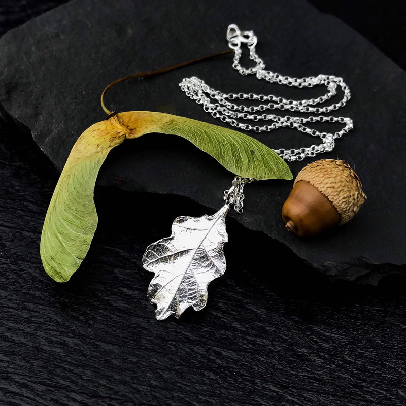 Silver Oak Leaf Necklace P1325