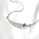 Shooting Star Silver Bar Pendant Necklace with Mystic Topaz CP401